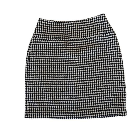 Talbots Black and White Check Wool Pencil Skirt - Size 10 - Picture 1 of 5